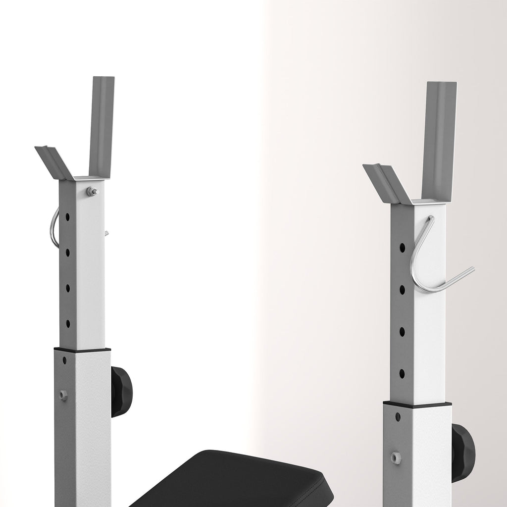 HOMCOM Adjustable Weight Bench with Squat Rack, Heavy Duty Bench Press Rack with Preacher Curl Pad, Leg Developer, Barbell Rack, Butterfly, Home Gym Strength Training Multiuse Workout Bench, Grey