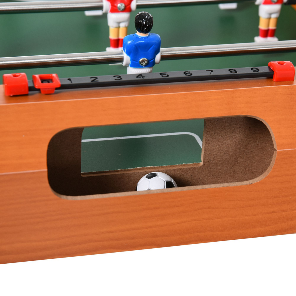 Wooden Soccer Football Table 84.5cm Arcades Game Room Bar, 2 Foosballs HOMCOM