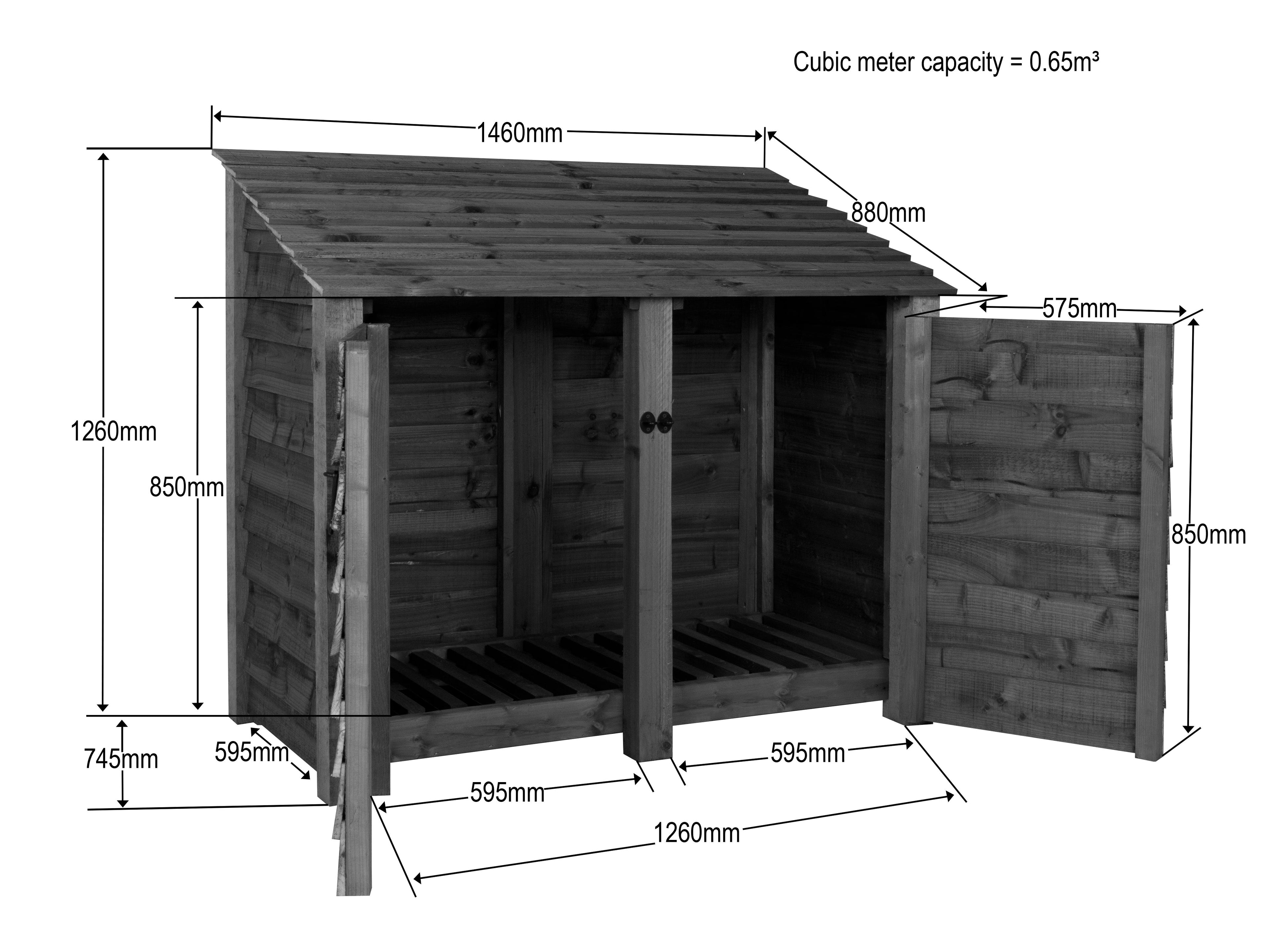 Wooden Garden Tool Storage W-146cm, H-126cm or 180cm, D-88cm